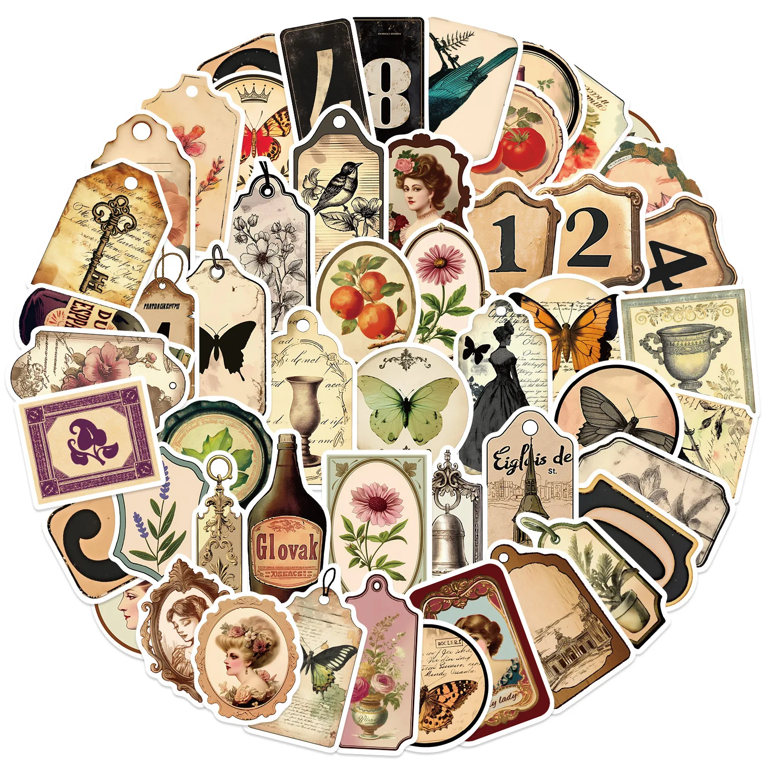 50 Uds. De pegatinas de grafiti de estética de arte Retro que se decoloran, bricolaje, teléfono, guitarra, portátil, maleta, pegatina impermeable, juguete para niños - imagen 2