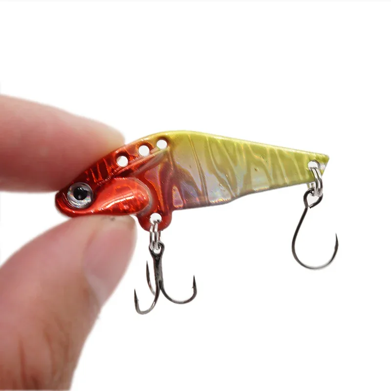 OUTKIT-señuelo de pesca VIB de Metal láser, 6 colores, aparejos de pesca, Crankbait, cuchara vibratoria, Spinner, cebo que se hunde, novedad de 2022