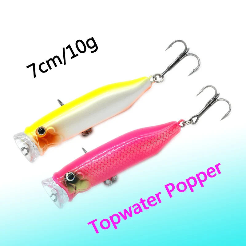 Topwater-señuelo de Pesca Artificial flotante, cebo duro para Lucio, trucha, aparejos de Pesca, 75mm, 10g