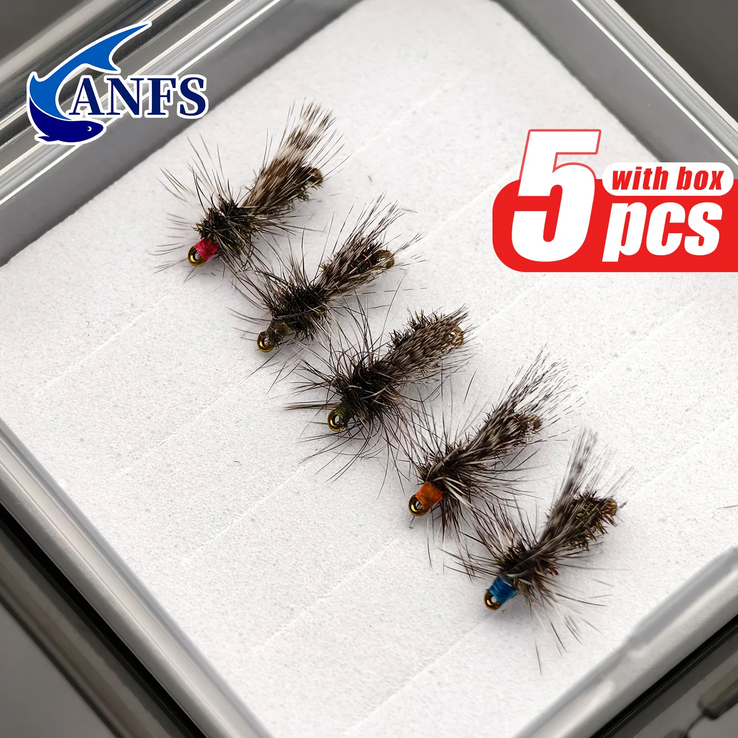 Moscas secas estimuladoras ANFS – Colores surtidos hechas a mano - imagen 3