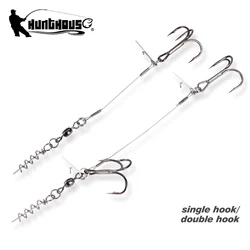 Hunthouse Anzuelo Doble para Lucio – Sin púas, acero inoxidable