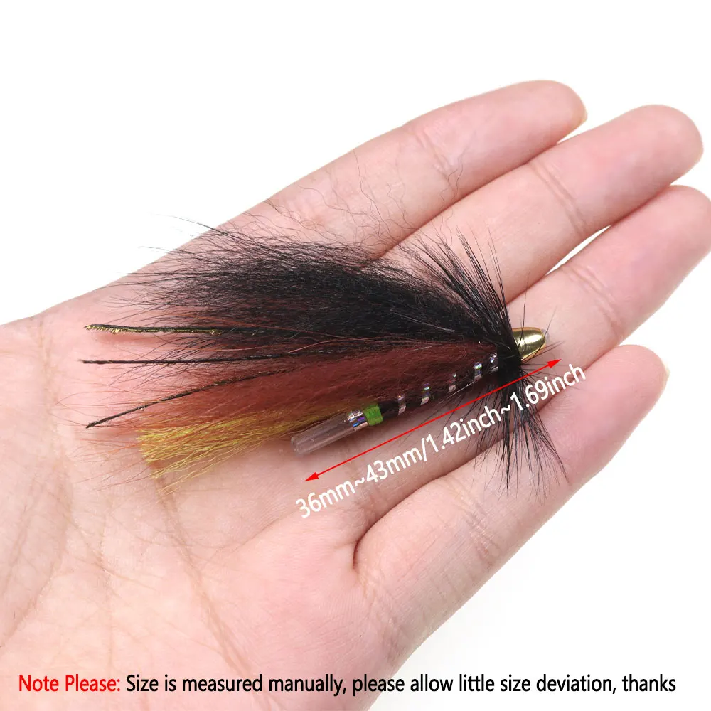 Bimoo, 2 uds., tubo de cabeza de cono de latón, mosca, gallo, cola de zorro, Streamer húmedo, sin gancho, mosca, trucha, salmón, Steelhead, señuelo de pesca de lubina - imagen 3