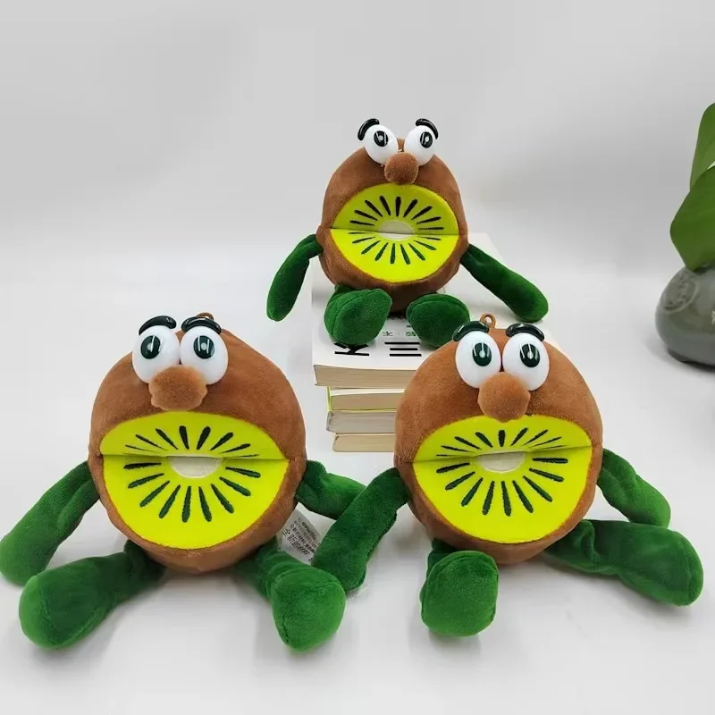 Nuevo y creativo colgante de peluche de fruta de Kiwi de dibujos animados, monedero, colgante, cartera pequeña, muñeca de juguete, colgante, mochila, muñeca, regalos de cumpleaños - imagen 2