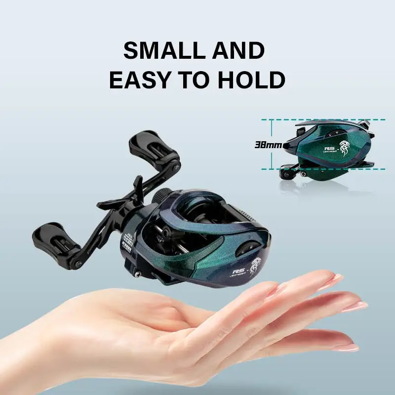 CEMREO-carrete de pesca de fundición de cebo, sistema de freno magnético de arrastre de 7kg, 7,0: 1, carrete de cuerpo pequeño, aparejos de pesca de lubina, trucha, pesca de carpa RS - imagen 3