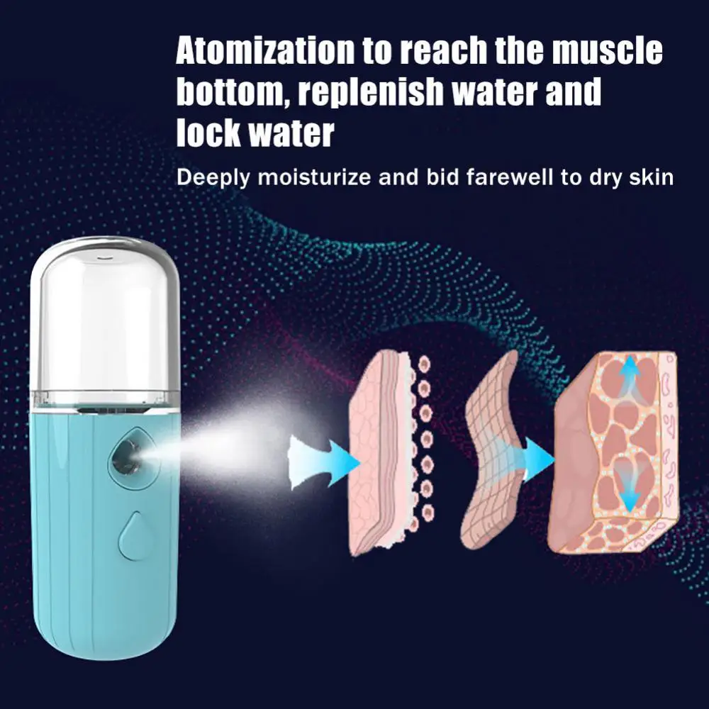 Mini humidificador recargable por USB para el cuidado de la piel, Mini pulverizador Nano, recargable, herramienta de belleza Facial - imagen 2