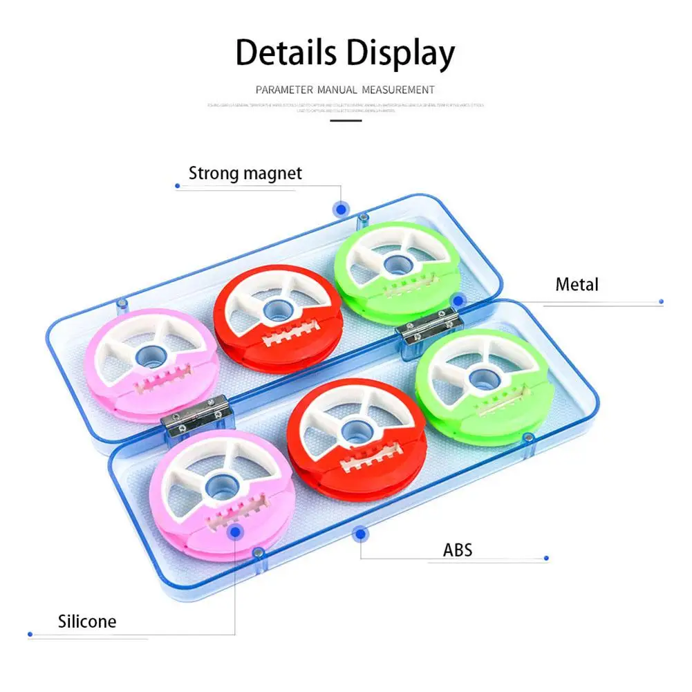 1 caja de silicona de 6 ejes y 8 ejes, caja de pesca, carrete de línea, tablero de bobinado, caja de bobina de eje principal de goma ligera y colorida - imagen 2