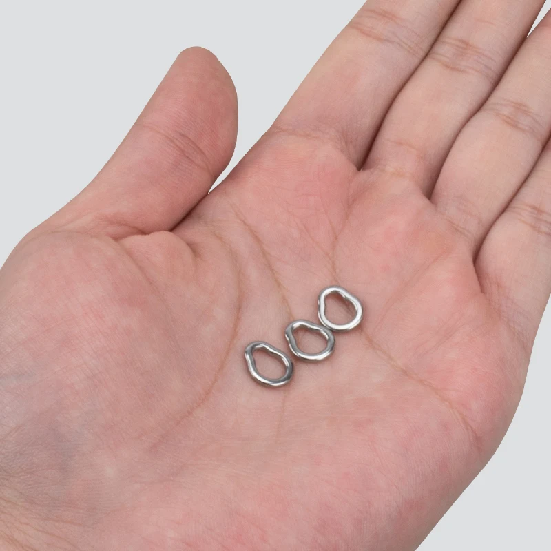 OBSESSION HT005 10 unids/bolsa anillos sólidos de pesca en forma de pera conector de accesorios de anillo giratorio de pesca de acero inoxidable sin costuras - imagen 4