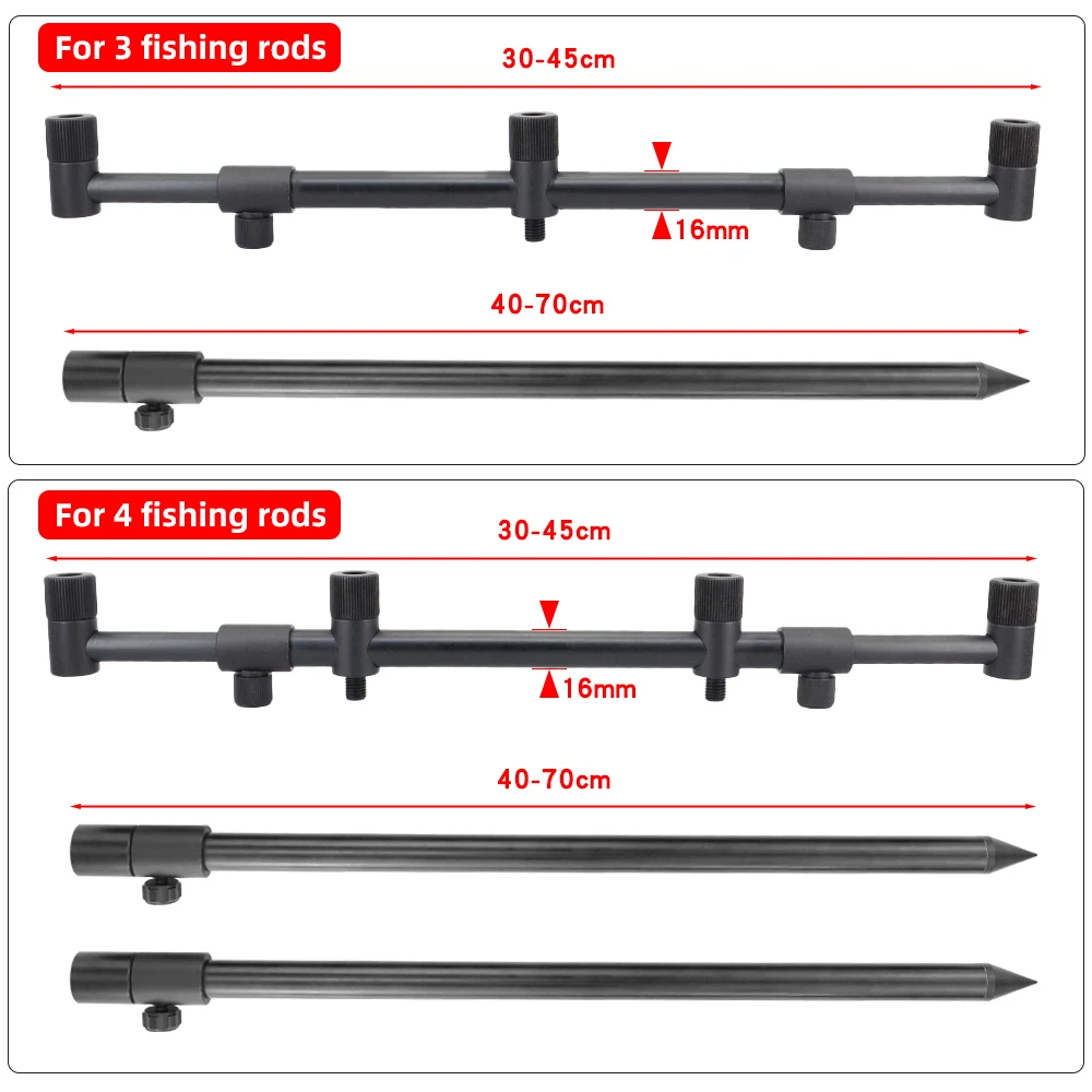 Hirisi-Juego de barra de zumbido para pesca de carpa y palos bancarios, para 3 cañas de pescar, juego de cápsulas, accesorios de pesca - imagen 3