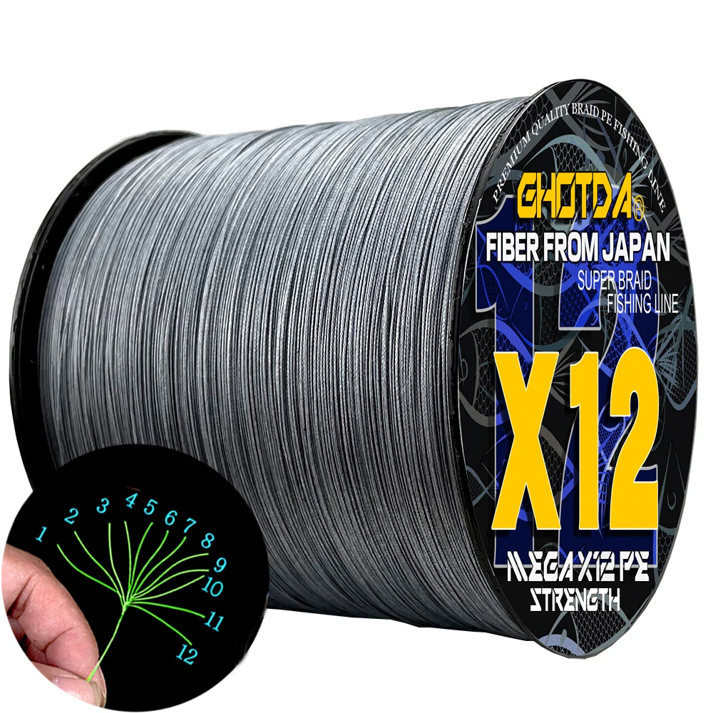 Sedal de pesca trenzado X16 X12, 1000M, 16 hebras, resistente al desgaste, 11,3-91kg, multifilamento Multicolor, PE, alambre para pesca de carpa - imagen 3