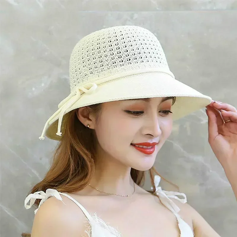 Sombrero trenzado playero mujer – Ala 6cm con protección solar - imagen 5