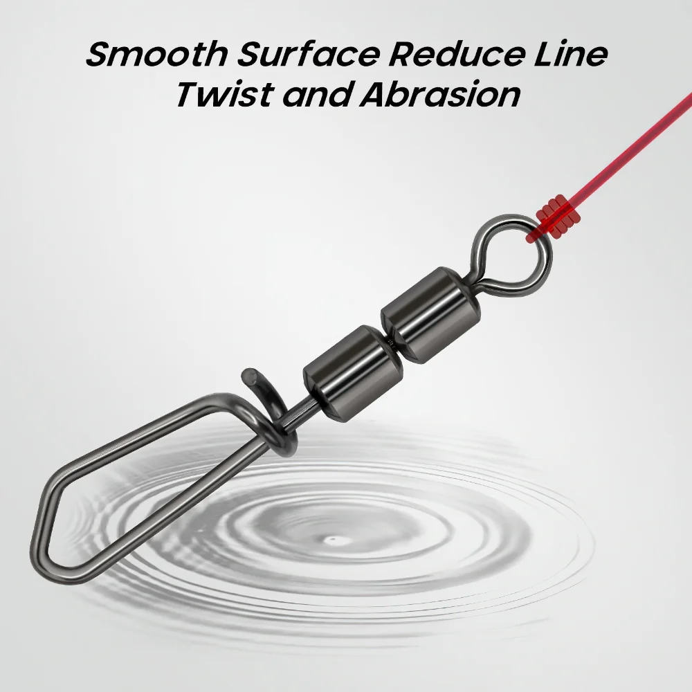 Goture 30 unids/lote giratorios de pesca giratorios de doble rodamiento de alta velocidad rotación Flexible accesorios de pesca giratorios de acero inoxidable - imagen 3