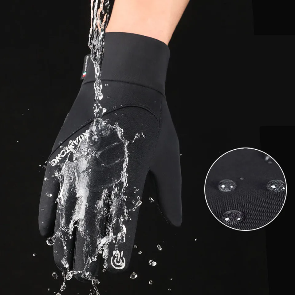 WALK FISH guantes de pesca impermeables antideslizantes, manoplas deportivas a prueba de viento, forro polar térmico, Snowboard, esquí de nieve - imagen 5