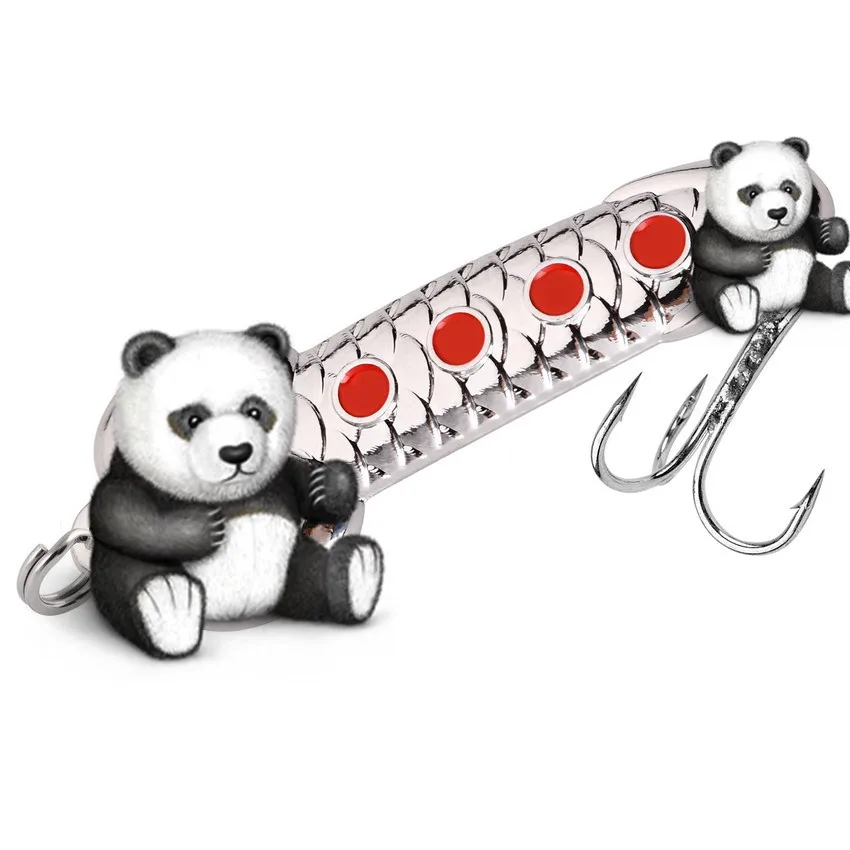 Señuelo de pesca de Metal, 5g, 7g, 10g, 15g, 20g, cebos con cuchara de Panda, cebo de pesca duro, anzuelo triple, señuelos combinados, lubina, trucha, salmón - imagen 4