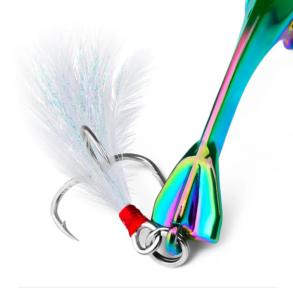 9g 13g 17g cebo giratorio Metal Vib señuelo de Pesca Trolling cuchara giratoria Wobbler hundimiento cebo duro con lentejuelas Pesca para Lucio - imagen 5