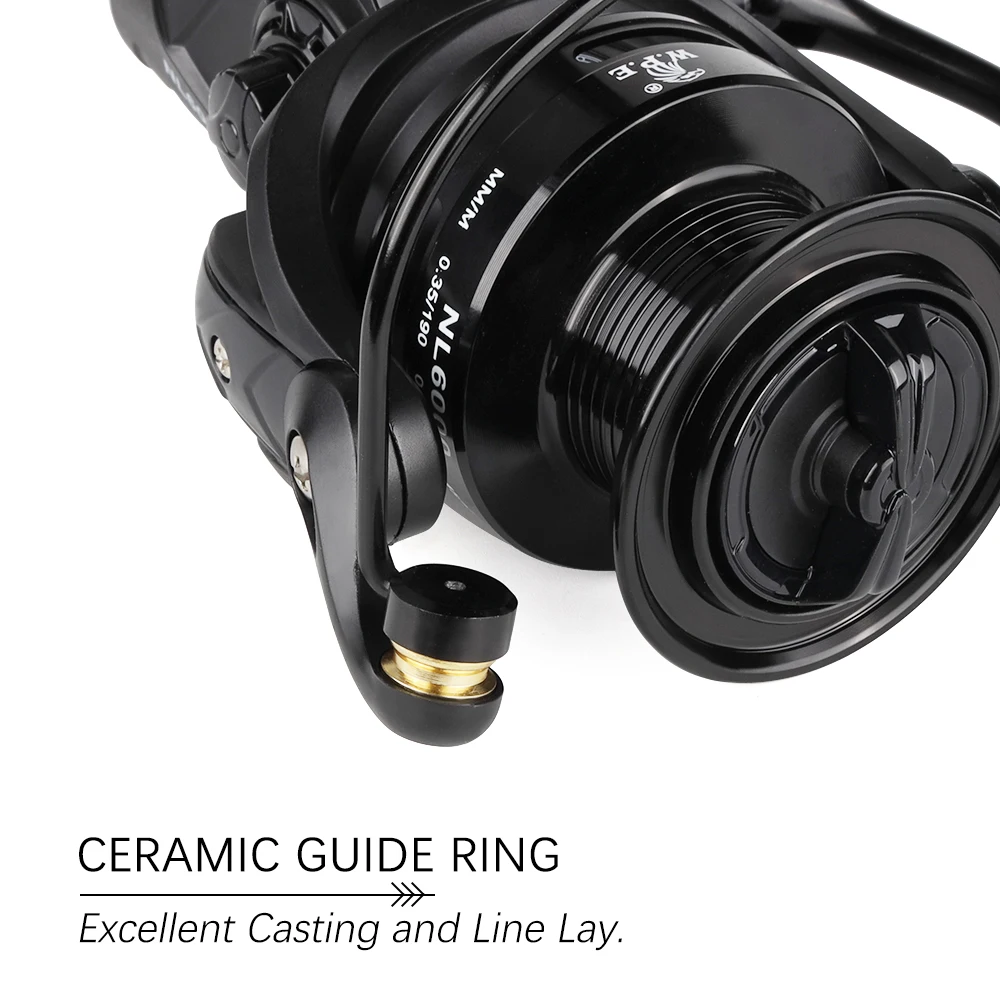 W.P.E NL-carrete de Pesca giratorio para carpa, alta relación de engranaje 5000: 1 5 + 1, rodamientos de bolas, carrete de Metal completo, 6000/7000/5,1 - imagen 4
