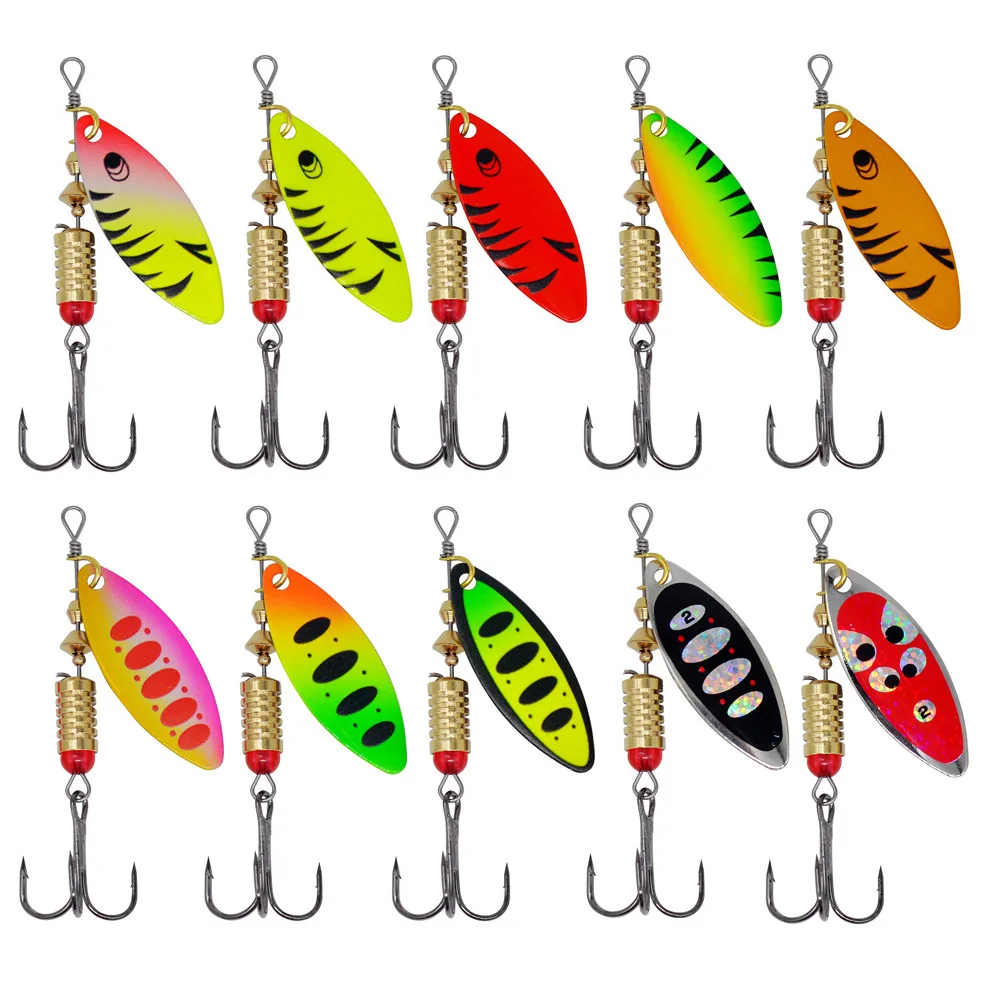 5 unids/caja cebos giratorios de Metal cuchara señuelo de pesca 7g cebo duro Spinner Wobbler hundimiento Señuelos de Pesca lentejuelas cebo Artificial - imagen 4