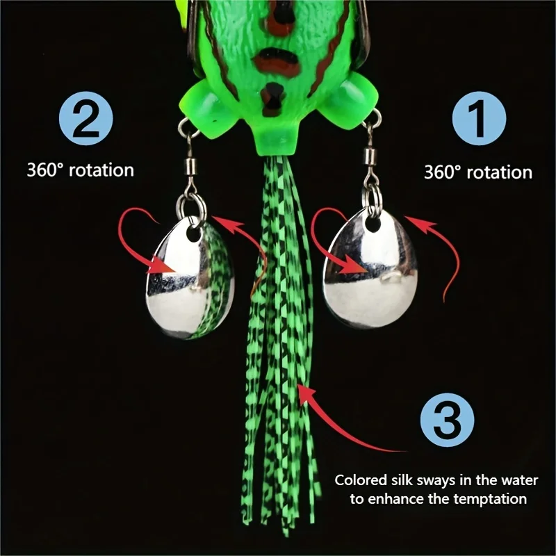 WEIHE 9cm25g rana gigante de seda de colores de doble pieza rana trueno modificada - imagen 3