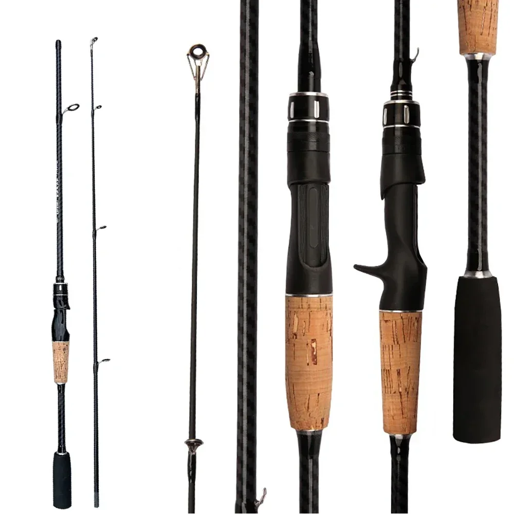 1,65/1,8 M Spinning Cast/Pesca Combo 2 Secciones Cebo Wt. Caña de carbono ultraligera de 8-25g, relación de engranaje 7,2: 1, carrete de pesca, Kit de pesca - imagen 3