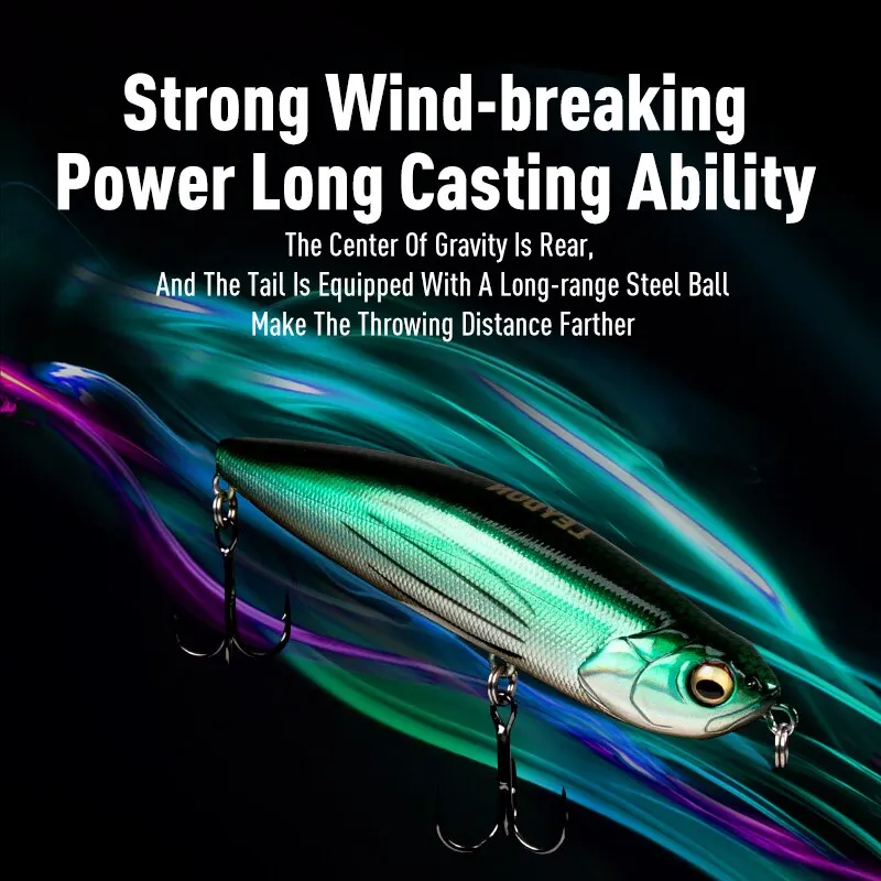 Señuelos de pesca tipo lápiz flotante con garra en Z, 2 unidades, 100mm, 20g, Stickbait, superficie Topwater, cebos duros para caminar sobre el perro, Wobblers para Lucio - imagen 5