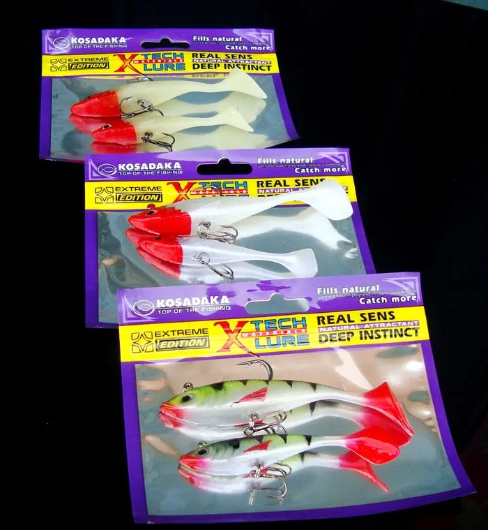 Cebo suave de pesca, señuelo Artificial, atracción de peces, 19g/11g, señuelos, Jig Head Rig, gusano, bolsa de 2 piezas - imagen 2