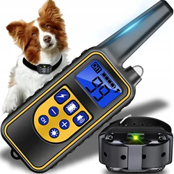 Collar de entrenamiento Digital para perros de 800m, resistente al agua, recargable, Control remoto, mascota con pantalla LCD para todos los tamaños, sonido de vibración de choque