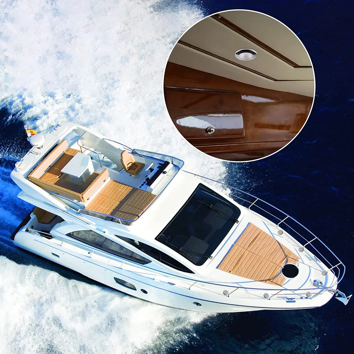 Luces LED de cortesía para barco – Montaje empotrado acero inoxidable - imagen 3