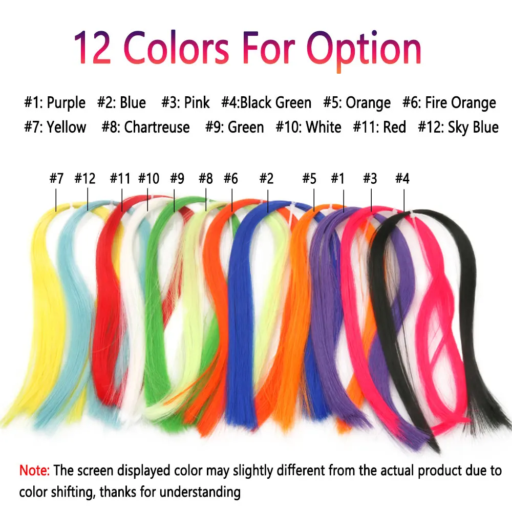 Bimoo-SEÑUELOS DE pesca de trucha, Material de atado de moscas de fibra sintética lisa para Streamer Bucktail Jig, Sabiki Rigs, 1/2 paquetes - imagen 3