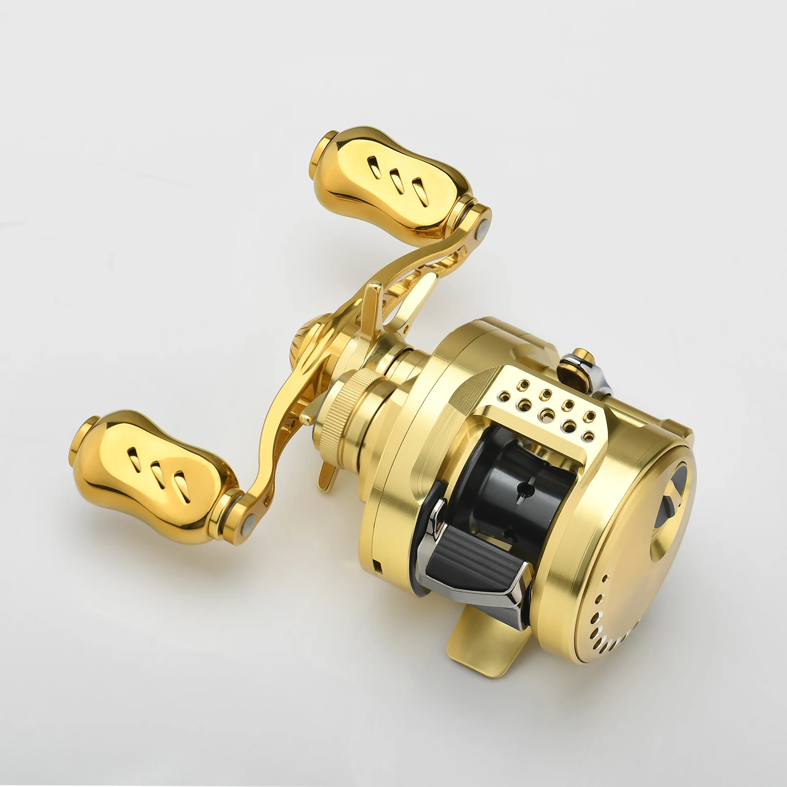 Manivela Gomexus con perilla de titanio de 22mm para carrete de Baitcasting Shimano Calcutta Conquest Tranx Aldebaran Curado BFS 90mm - imagen 5