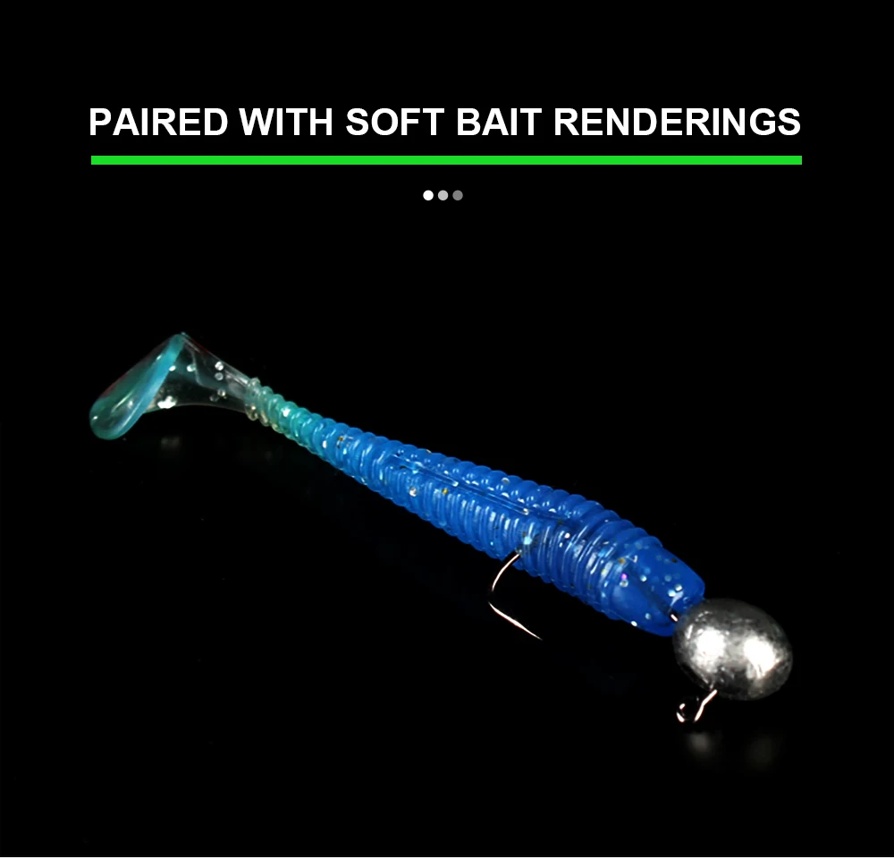 Un señuelo azul y verde con un gancho plateado