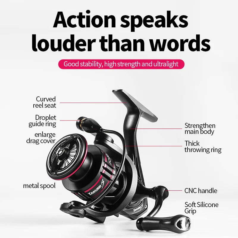 LINNHUE-carrete de pesca giratorio, accesorio para Fshing, máximo Drag10kg, 2500 JO1000-4000, 6BB - imagen 5