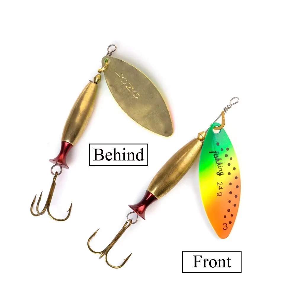 18g 24g cebo giratorio de fundición larga señuelo de pesca señuelo giratorio de Metal cebo artificial duro con anzuelos triples Lucio Bass - imagen 4