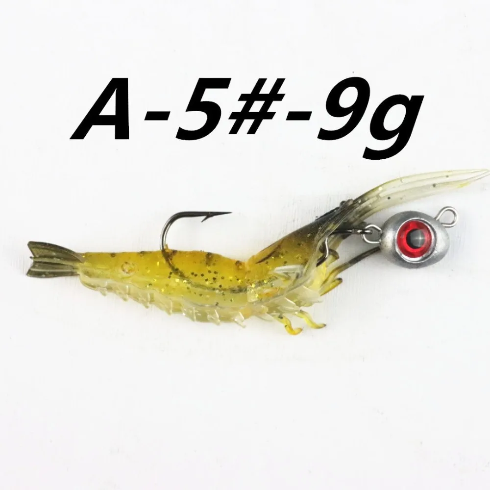 2025 5g 10g señuelo de gambas suaves 5,6 cm 3g 3D ojos grandes camarones cebo falso biomimético gancho luminoso gusano silicona - imagen 2
