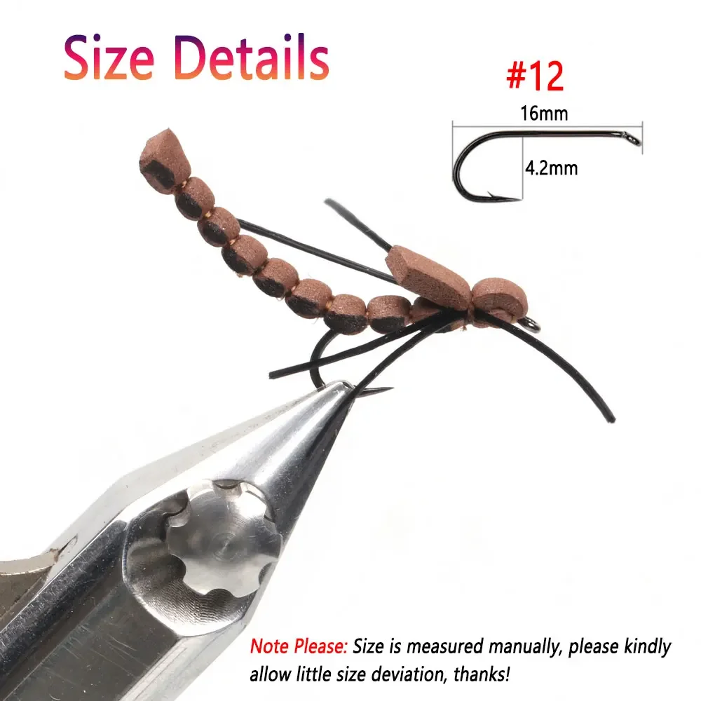 Bimoo 6PCS/8PCS # 12 patas largas de goma, cuerpo de espuma, grúa, mosca flotante, mosca seca para trucha, perca, pesca, moscas, cebos, señuelos - imagen 3