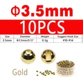 10PCS 3.5mm Gold