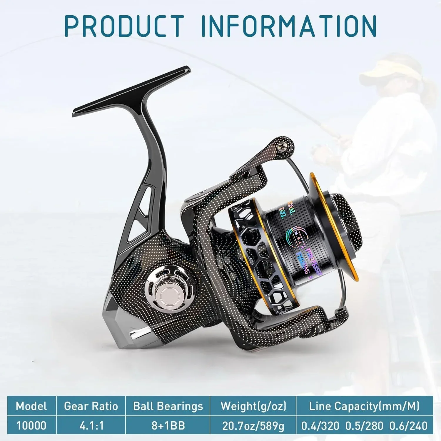 Carrete giratorio de agua salada MBLN, carrete de pesca de Surf 9000-12000, carretes de pesca de agua salada potentes ultrasuaves de arrastre máximo de 45/55LB VX - imagen 4