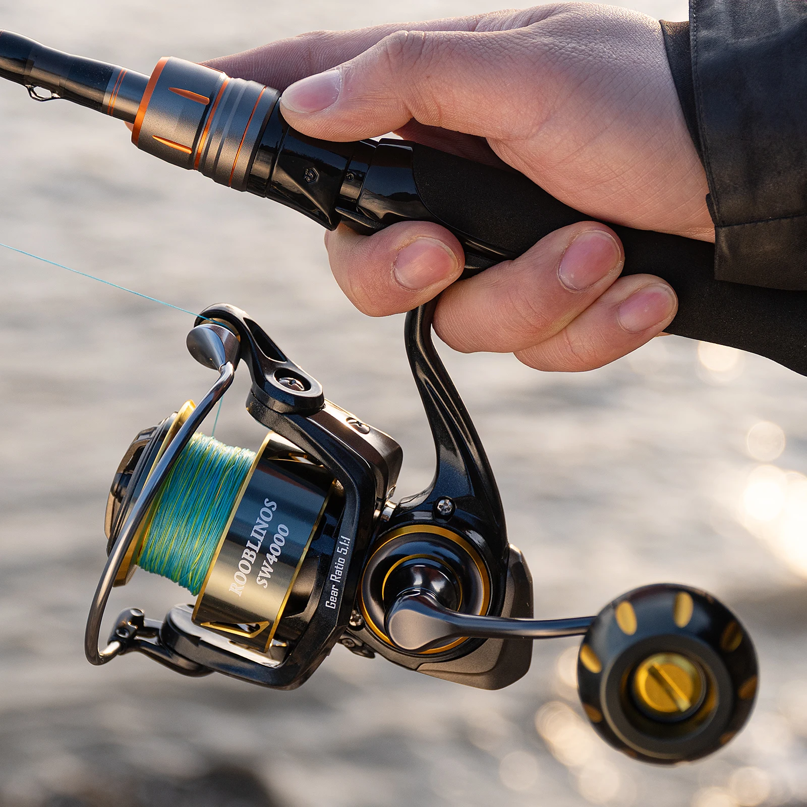 Carrete giratorio Rooblinos SW, carrete de Surf ultraligero de fibra de carbono, arrastre máximo de 18kg, rueda de pesca de agua dulce y salada, carretes de aparejos - imagen 2