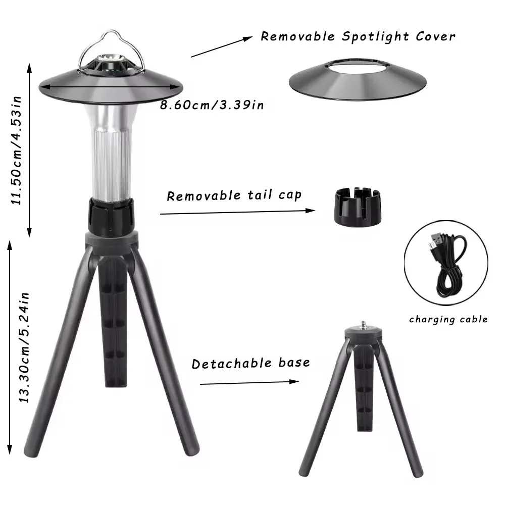 Estante colgante portátil para acampar, soporte de mesa de luz, linterna colgante, soporte de lámpara plegable - imagen 5