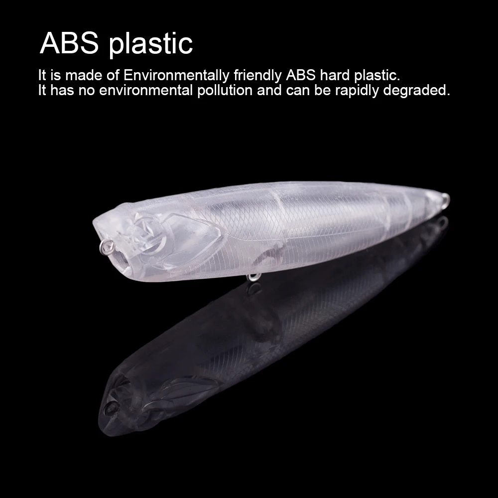 Hanlin-Cebo Popper sin pintar, 10/20 piezas, 10cm, 14,5g, Artificial, largo, fundido en blanco, Señuelos de Pesca Topwater, Wobbling para aparejos de Lucio - imagen 5