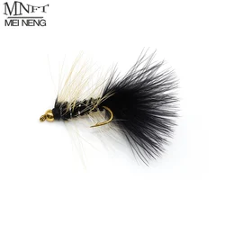 MNFT-anzuelos de pesca de Ninfa, 10 #, 10 piezas, Beadhead, golled, barbas blancas, caña larga, atado de moscas