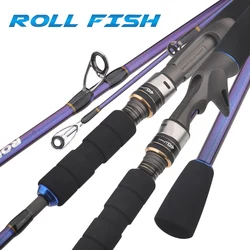 Caña Rollfish Jigging Spinning Carbono – 2 secciones 1,68-1,98 m agua salada