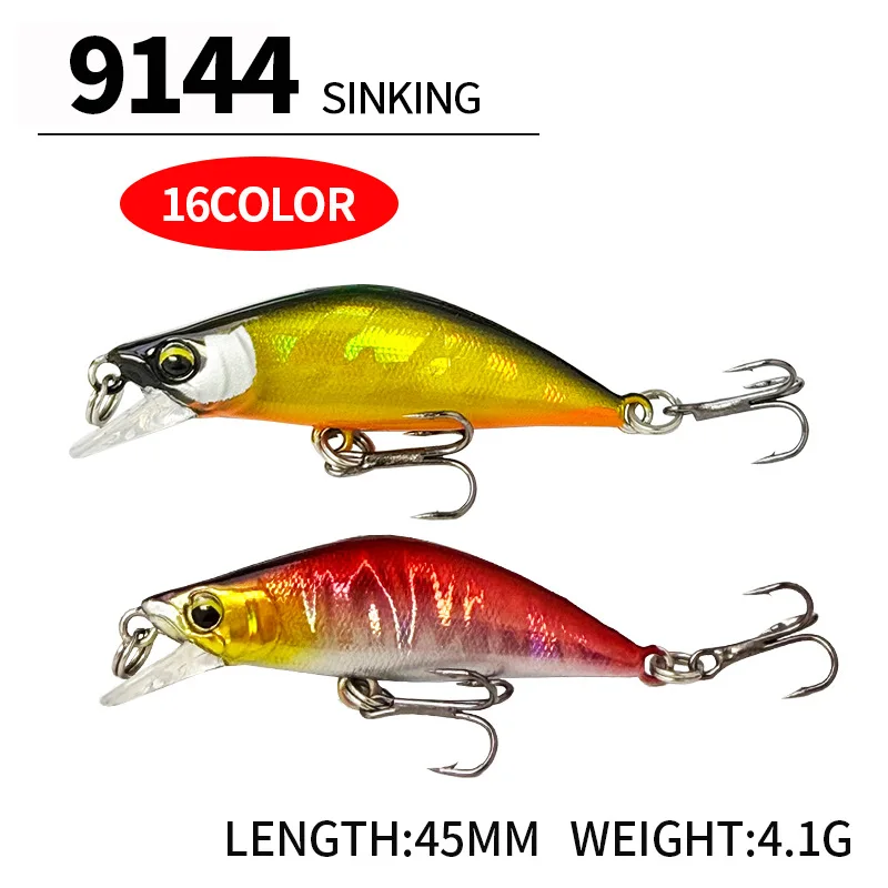 5 uds señuelo de pesca hundimiento minnow 45mm/4,1g señuelo falso, cebo duro de plástico, pesca de rayas blancas, boca de caballo - imagen 3