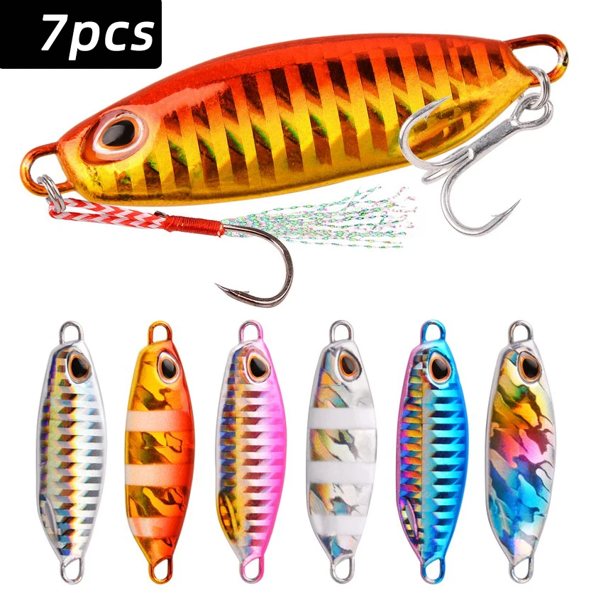 7 Uds Drager-señuelo de pesca con plantilla de Metal fundido lento, cuchara de Jigging, 40g, 50g, cebo Artificial, aparejos de pesca con plantilla de fundición a tierra - imagen 4