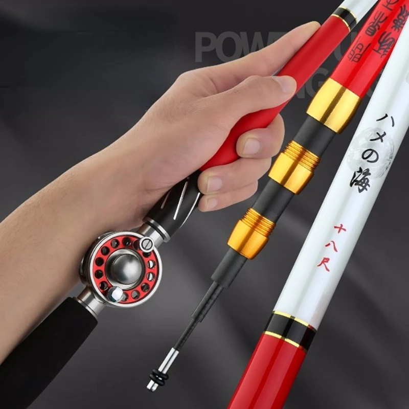 Caña hueca superdura de fibra de carbono, 4,5 m, 5,4 m, 6,3 m, 28 tonos, para Pesca de carpa - imagen 3