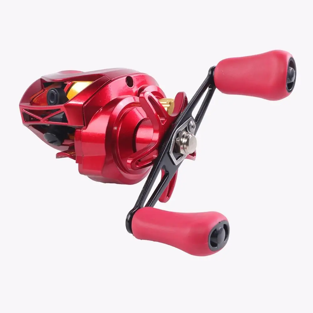 Carrete de pesca Baitcasting de fundición de Metal, relación de engranaje 7,2: 1, carrete de pesca de arrastre máximo de 10Kg, freno magnético de 10 engranajes, perilla de descarga de orificio grande - imagen 2