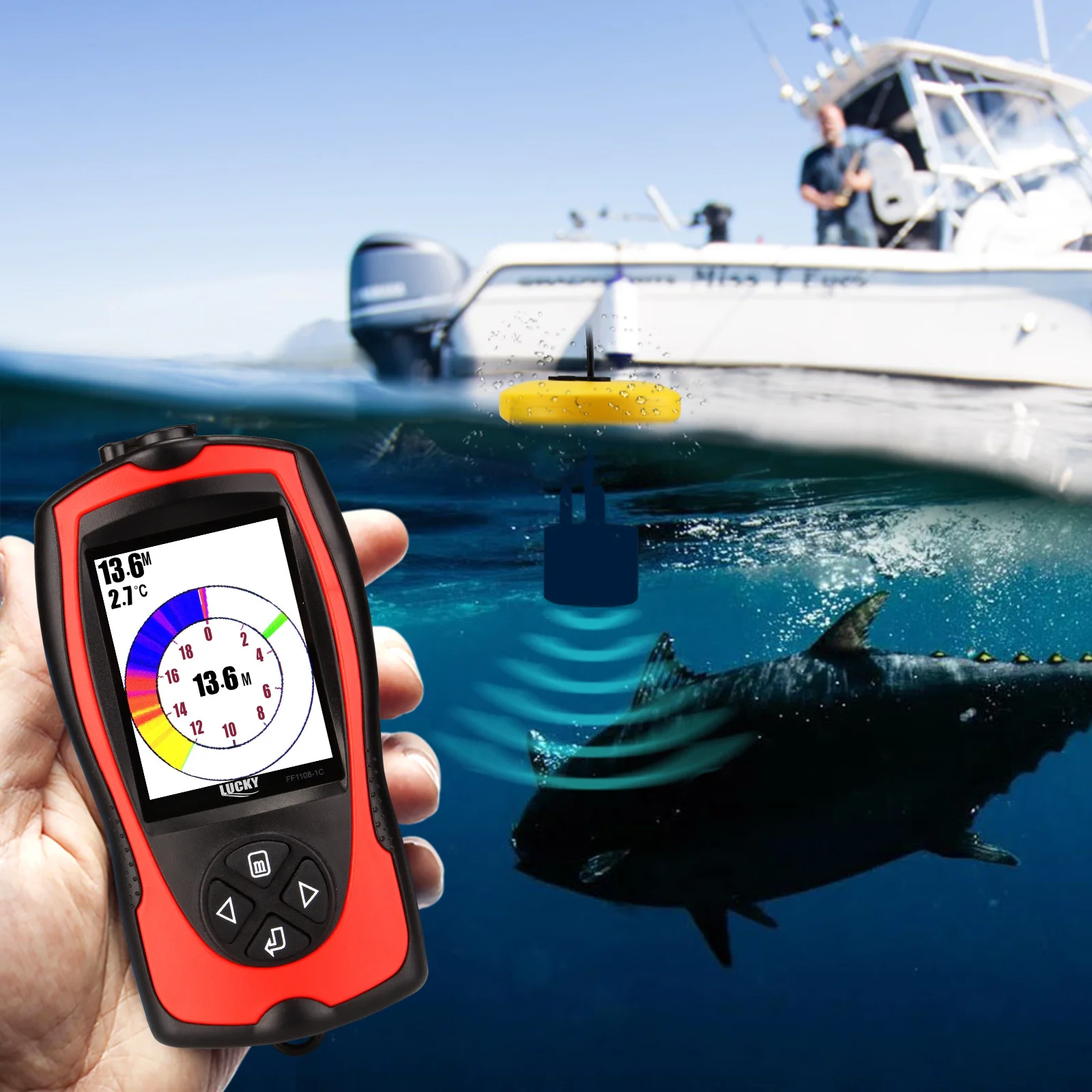 Lucky FF1108-1CT Localizador de peces con sonda hasta 100M - imagen 3