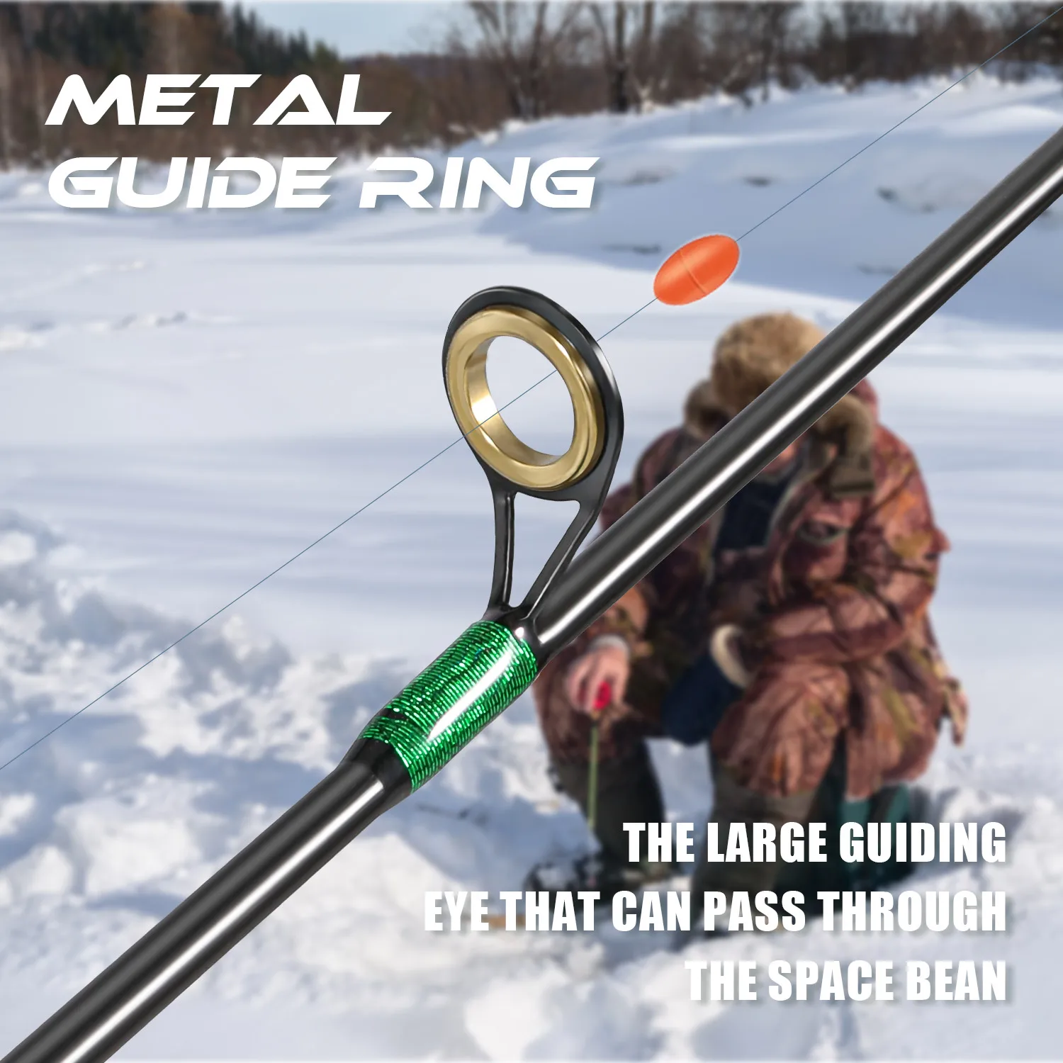 Sougayilang Ijs Hengel Reel Combo 72 Cm Koolstofvezel Ijs Hengel En 5.2:1 Snelheid Overbrengingsverhouding Spinning Reel Vissen Op Het Ijs - imagen 3