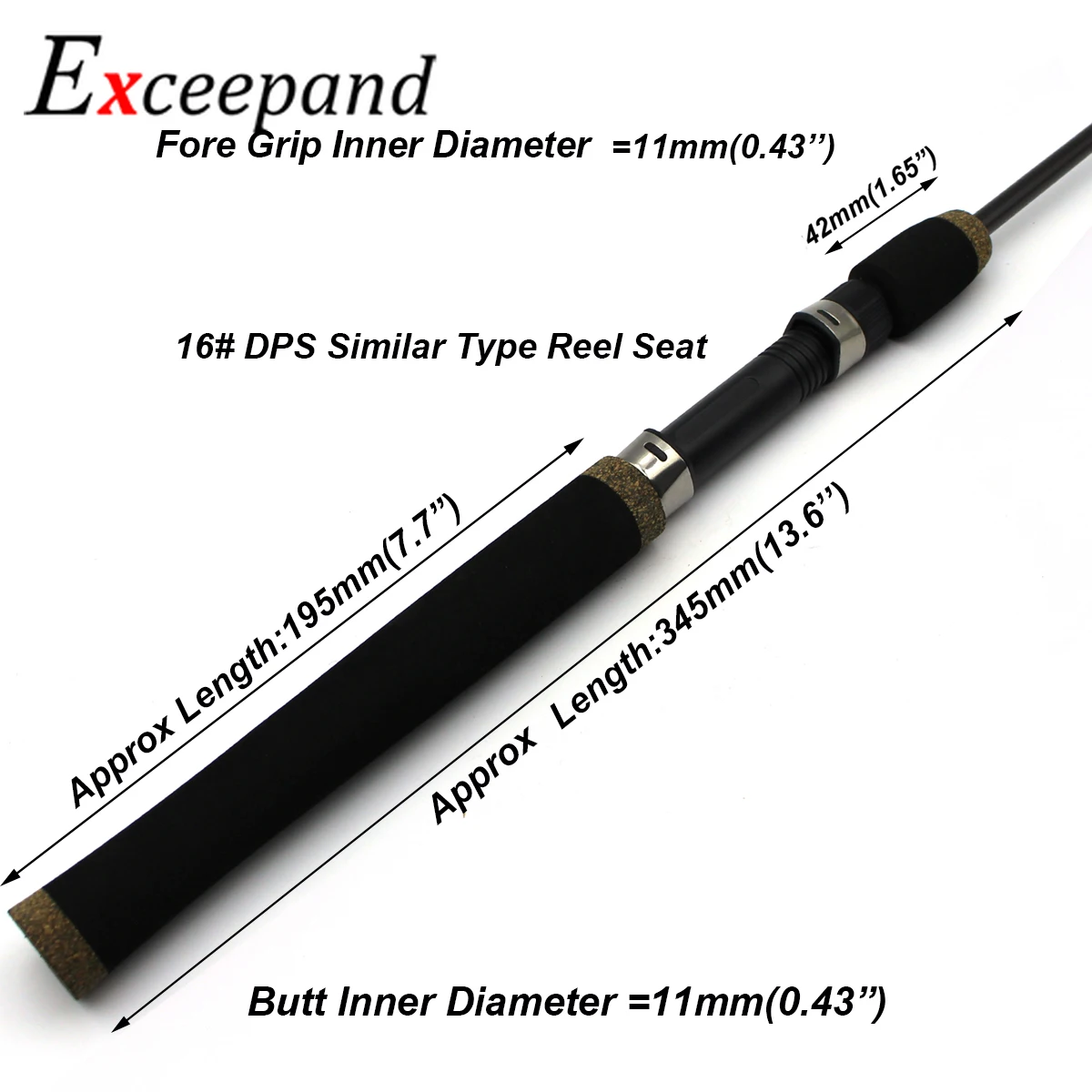Mango carrete extensible EVA negro – Ligero para lubina - imagen 2