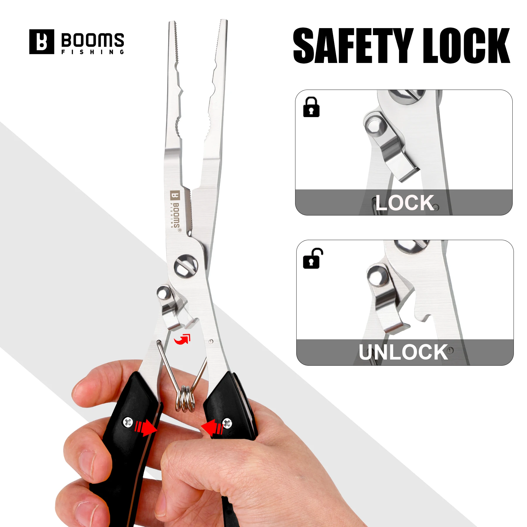 Booms Fishing H06 multifuncional con alicates de bloqueo 20cm de acero inoxidable gancho largo removedor línea tijeras herramientas de pesca - imagen 3