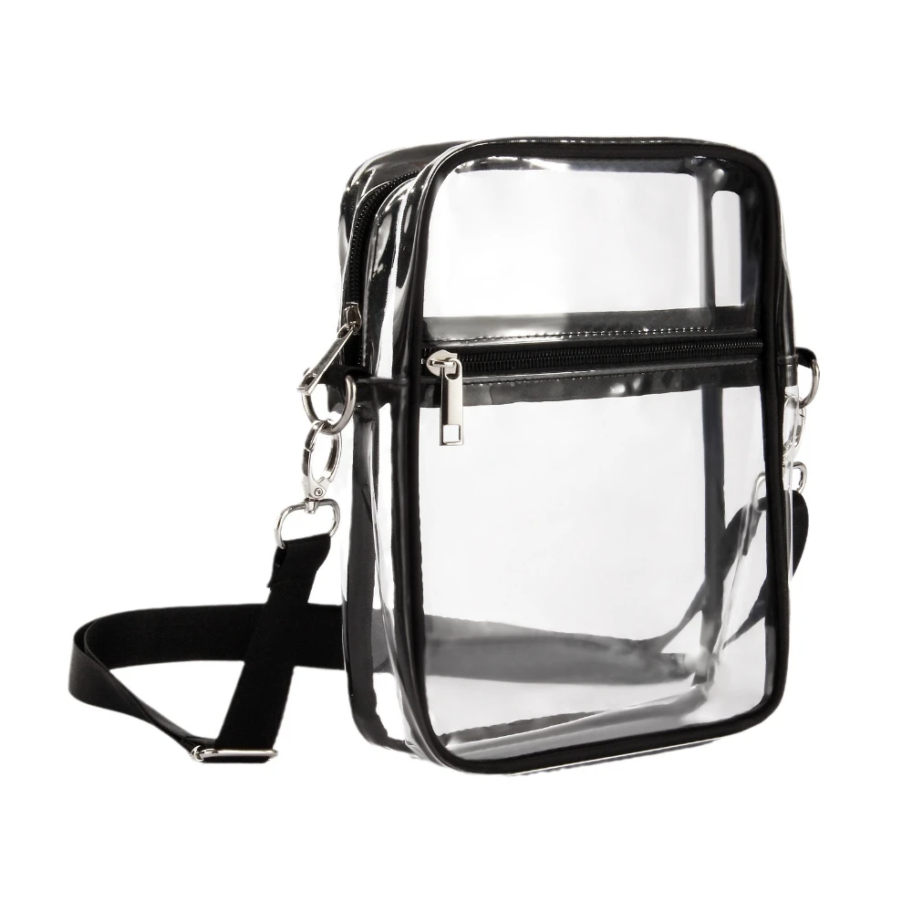 1 unidad de bolso de mensajero transparente de PVC con un solo hombro, bolso de gelatina para mujer, bolso cuadrado pequeño impermeable Simple versátil - imagen 2