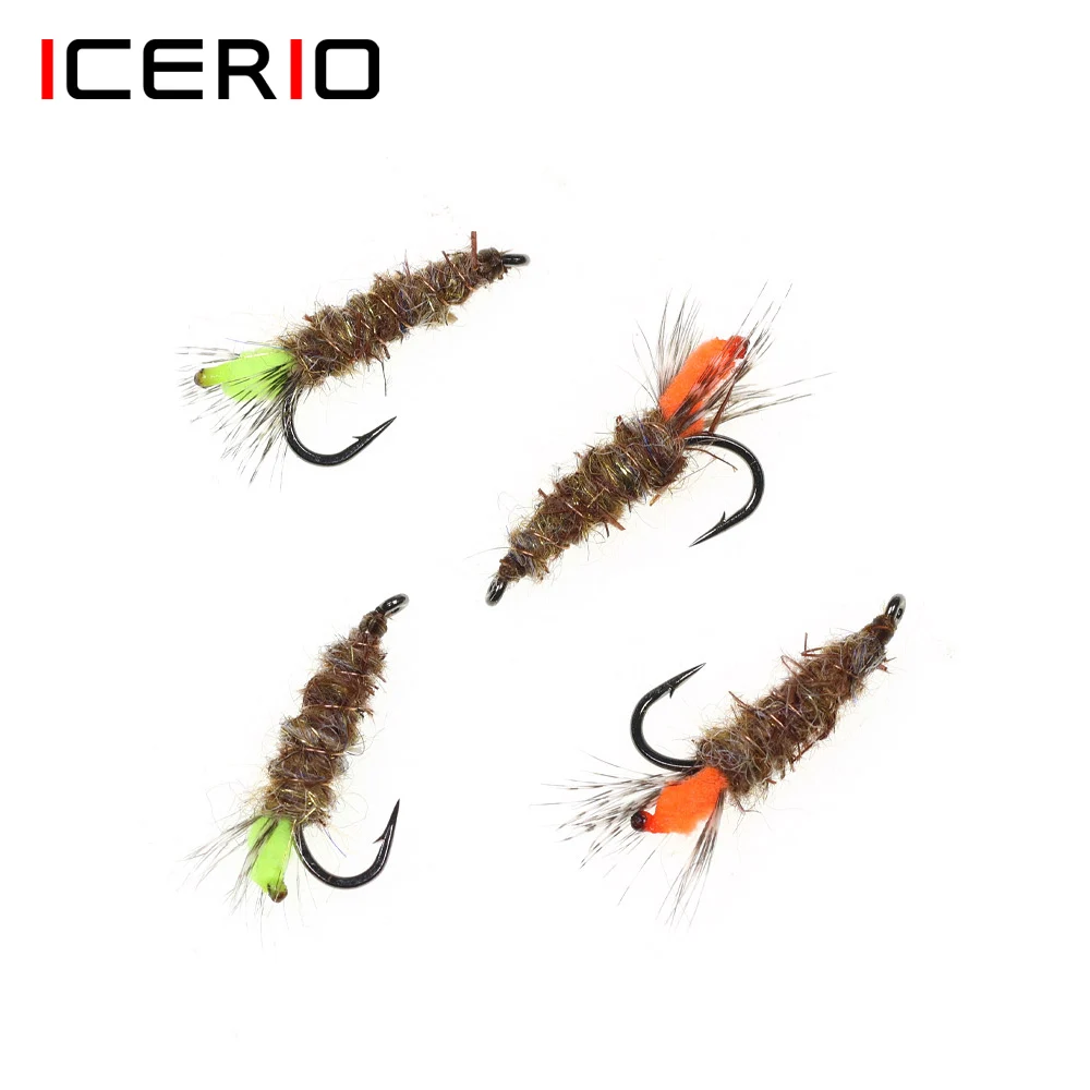 ICERIO Moscas de ninfa para trucha y steelhead – Grizzly y liebre - imagen 2